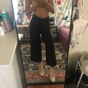 uniqlo U wide leg black denim pants